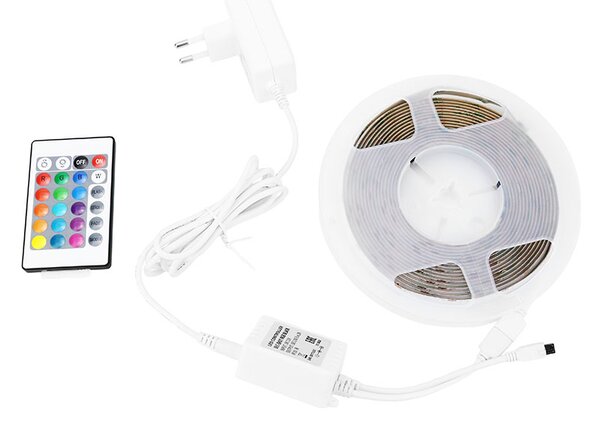 SOLIGHT LED SMD RGB pásek 3m, sada s adpatérem, dálkové ovládání, 10W/m, multicolor