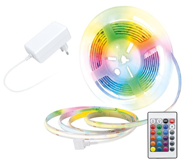 SOLIGHT LED SMD RGB pásek 3m, sada s adpatérem, dálkové ovládání, 10W/m, multicolor