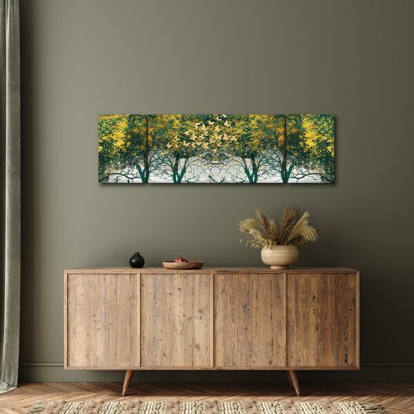 Obraz - Jeleni v zeleném lese (170x50 cm)