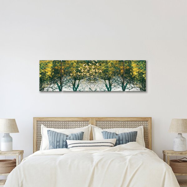 Obraz - Jeleni v zeleném lese (170x50 cm)