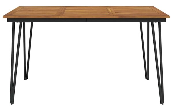 Zahradní stůl s nohami typu hairpin 140x80x75 cm masivní akácie 319519