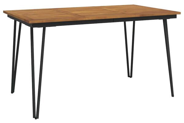 Zahradní stůl s nohami typu hairpin 140x80x75 cm masivní akácie 319519