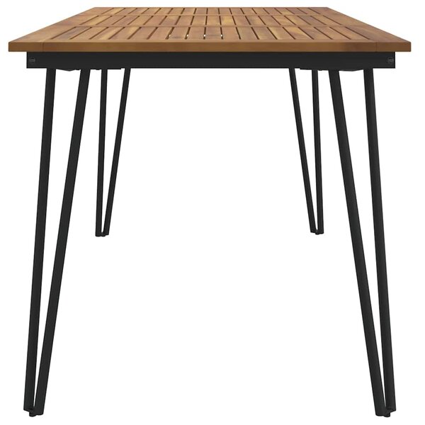 Zahradní stůl s nohami typu hairpin 140x80x75 cm masivní akácie 319519