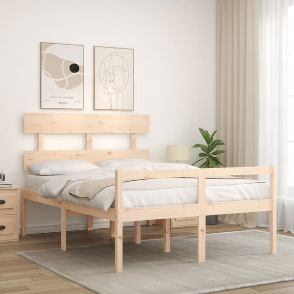 Postel s čelem pro seniory Small Double masivní dřevo 3195321