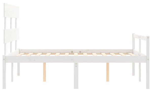 Postel s čelem pro seniory bílý 120x200 cm masivní dřevo 3195347