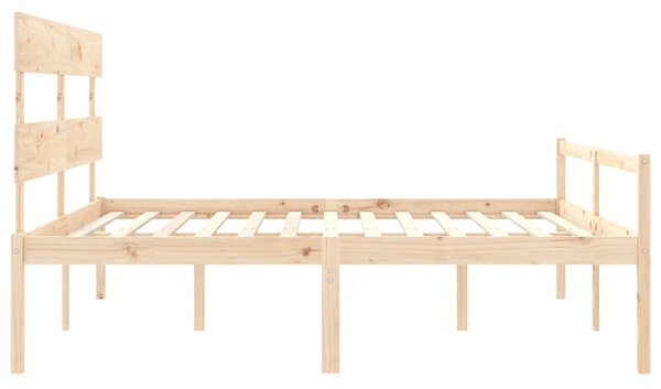 Postel s čelem pro seniory 200x200 cm masivní dřevo 3195371