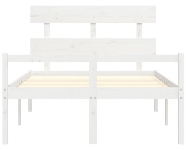 Postel s čelem pro seniory bílý 120x200 cm masivní dřevo 3195347