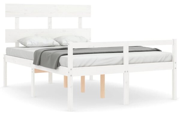 Postel s čelem pro seniory bílý 120x200 cm masivní dřevo 3195347