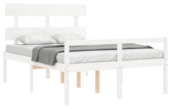 Postel s čelem pro seniory bílý 120x200 cm masivní dřevo 3195347