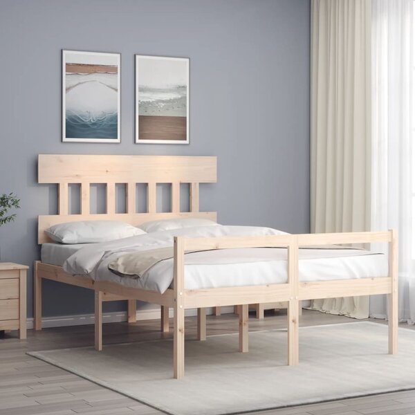 Postel s čelem pro seniory Small Double masivní dřevo 3195386