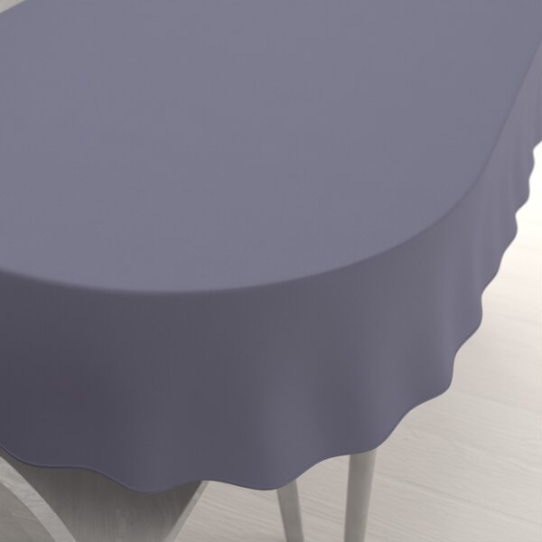 Biante Velký oválný bavlněný saténový ubrus ST-016 Modrošedý 200x240 cm