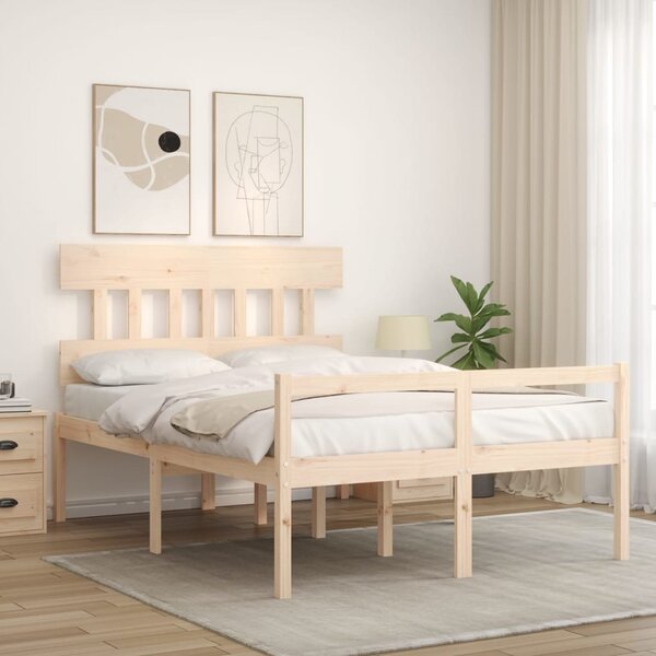 Postel s čelem pro seniory Small Double masivní dřevo 3195386
