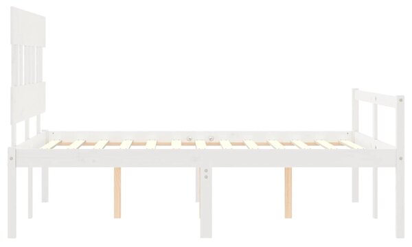 Postel s čelem pro seniory bílý 120x200 cm masivní dřevo 3195412