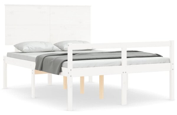 Postel s čelem pro seniory bílý Small Double masivní dřevo 3195452