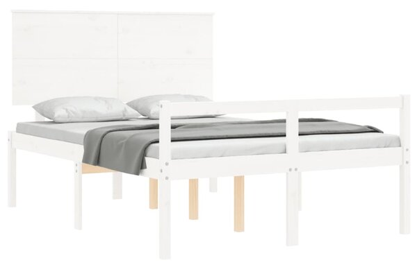 Postel s čelem pro seniory bílý Small Double masivní dřevo 3195452