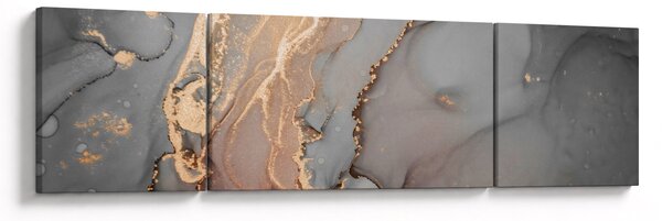 Obraz - Šedo-zlatý mramor (170x50 cm)
