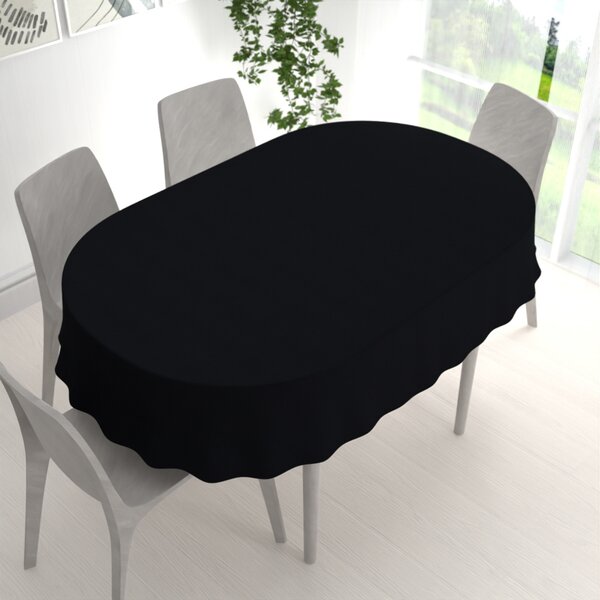 Biante Oválný bavlněný saténový ubrus ST-019 Černý 50x100 cm