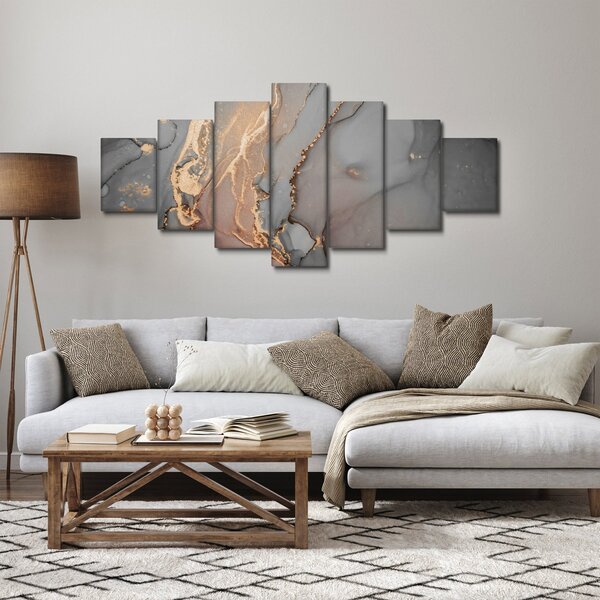 Obraz - Šedo-zlatý mramor (210x100 cm)