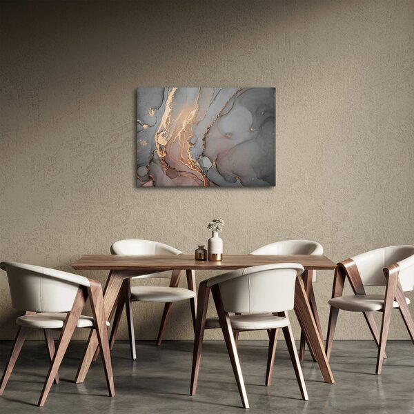 Obraz - Šedo-zlatý mramor (70x50 cm)