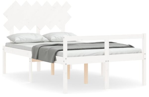 Postel s čelem pro seniory bílý Double masivní dřevo 3195522