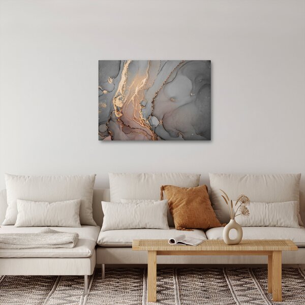 Obraz - Šedo-zlatý mramor (70x50 cm)
