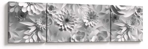 Obraz - Bílé květiny (170x50 cm)