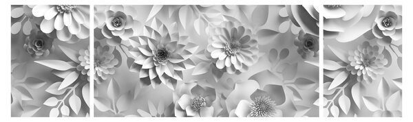 Obraz - Bílé květiny (170x50 cm)