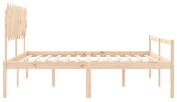 Postel s čelem pro seniory 200x200 cm masivní dřevo 3195566