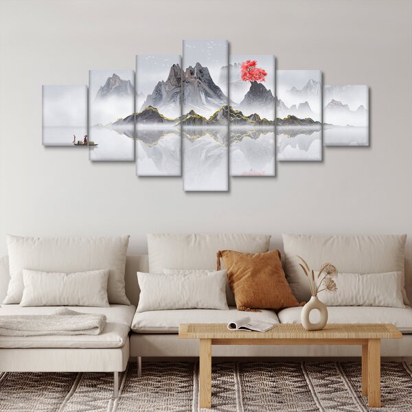 Obraz - Hory v mlze (210x100 cm)