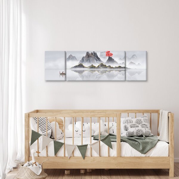 Obraz - Hory v mlze (170x50 cm)