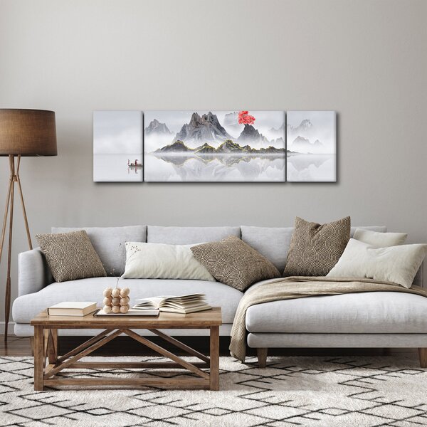 Obraz - Hory v mlze (170x50 cm)