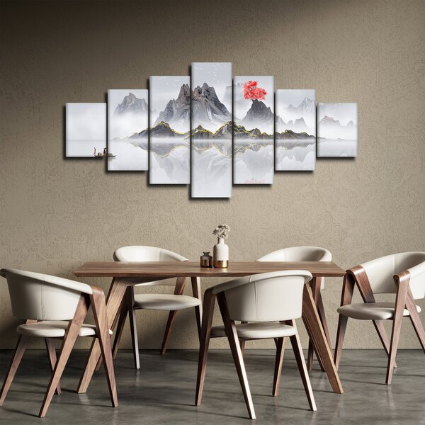 Obraz - Hory v mlze (210x100 cm)