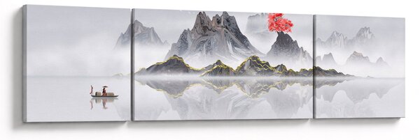 Obraz - Hory v mlze (170x50 cm)