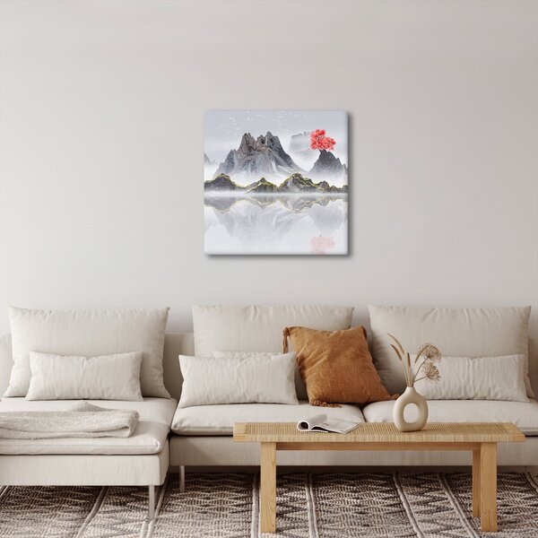 Obraz - Hory v mlze (30x30 cm)
