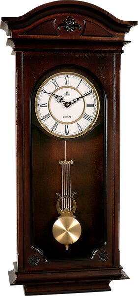 MPM Skříňové dřevěné nástěnné hodiny s kyvadlem E05.3893.54.I