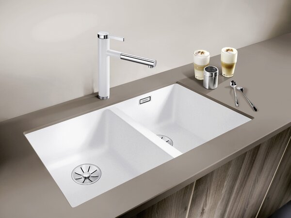 Blanco Subline 350/350-U, silgranitový dřez 755x460x200 mm, 2-komorový, černá, BLA-525987