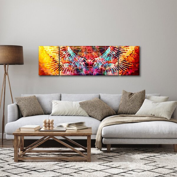 Obraz - Merkaba s křídly, abstrakce (170x50 cm)