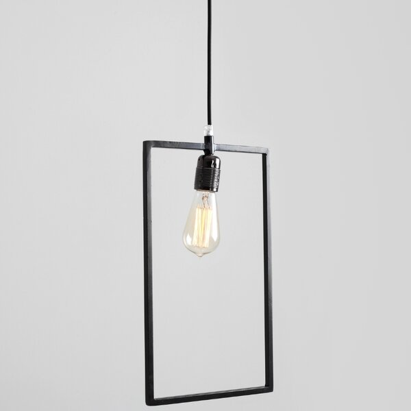 Nordic Design Černé kovové závěsné světlo Paris 40 x 25 cm