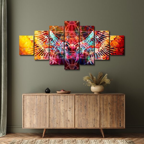 Obraz - Merkaba s křídly, abstrakce (210x100 cm)