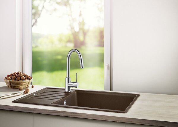 Blanco Zia XL 6 S Compact, silgranitový dřez 780x500x190 mm, 1-komorový, bílá soft, BLA-527214