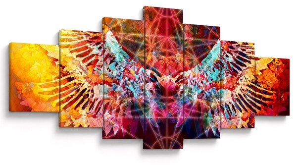 Obraz - Merkaba s křídly, abstrakce (210x100 cm)