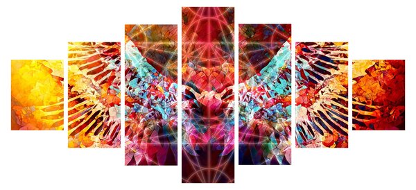 Obraz - Merkaba s křídly, abstrakce (210x100 cm)