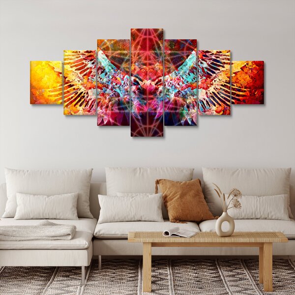 Obraz - Merkaba s křídly, abstrakce (210x100 cm)