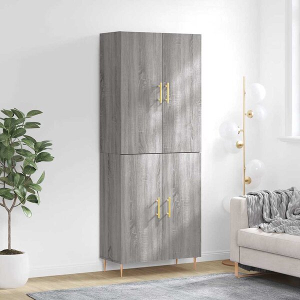 Skříň highboard šedá sonoma 69,5 x 34 x 180 cm kompozitní dřevo 3195673