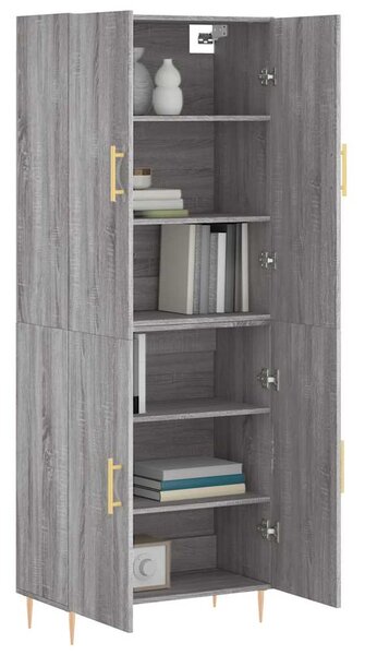 Skříň highboard šedá sonoma 69,5 x 34 x 180 cm kompozitní dřevo 3195673