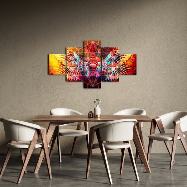 Obraz - Merkaba s křídly, abstrakce (125x70 cm)
