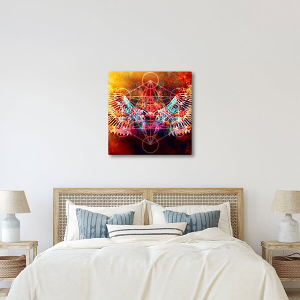 Obraz - Merkaba s křídly, abstrakce (30x30 cm)