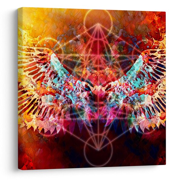 Obraz - Merkaba s křídly, abstrakce (30x30 cm)