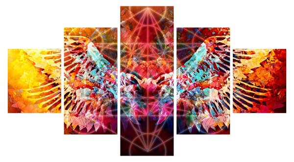 Obraz - Merkaba s křídly, abstrakce (125x70 cm)