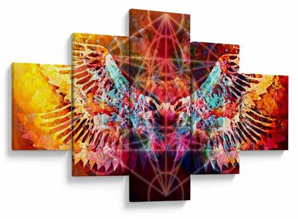 Obraz - Merkaba s křídly, abstrakce (125x70 cm)